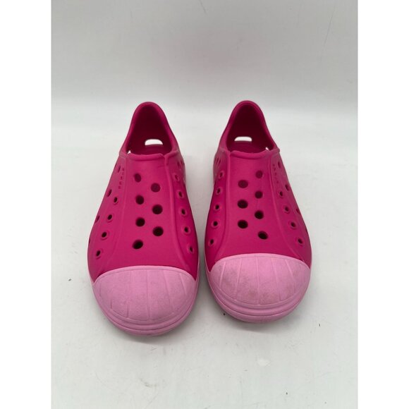 Crocs Kids Slip-On Water Shoes Girls Size 11 Pink Ventilation Holes Toe Cap - Picture 2 of 13